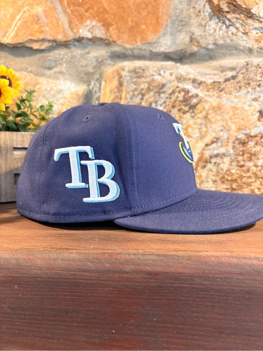 Navy Tampa Bay Devil Rays Fitted Baseball Cap